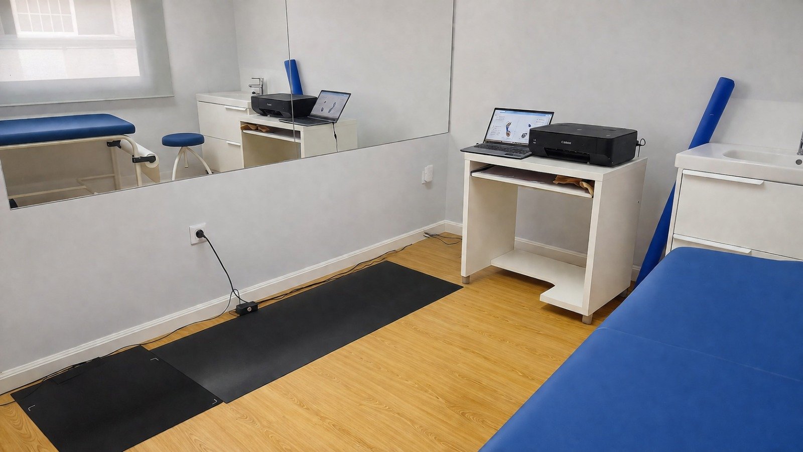 Sala de estudios biomecánicos de la Clínica de Podología